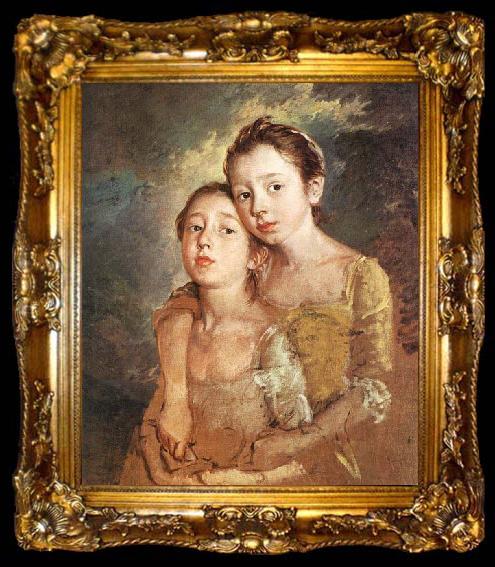 framed  Thomas Gainsborough The Artist-s Daughters with a Cat, ta009-2